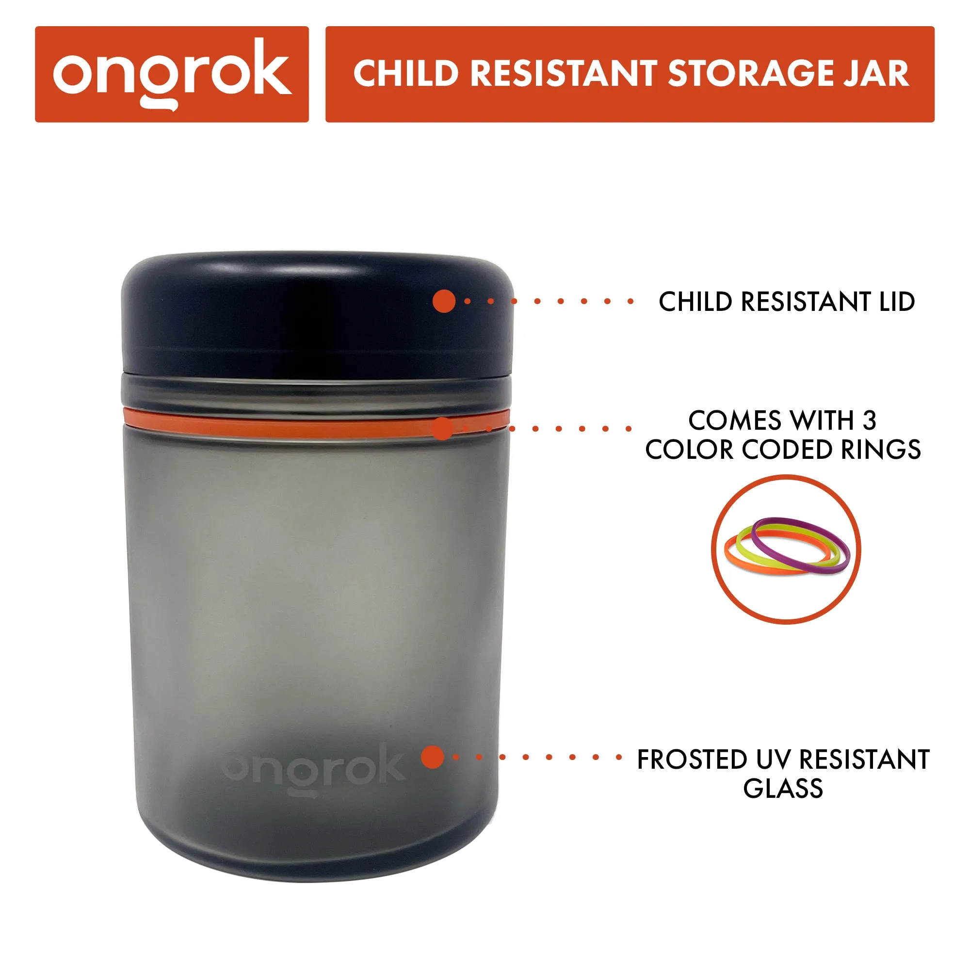 1000ml Child Resistant Storage Jar, 1 pack