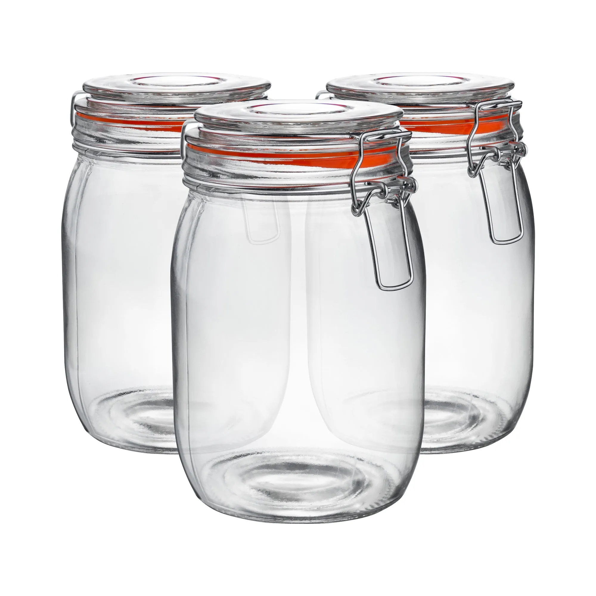 1L Classic Glass Storage Jars - Pack of 3 - By Argon Tableware