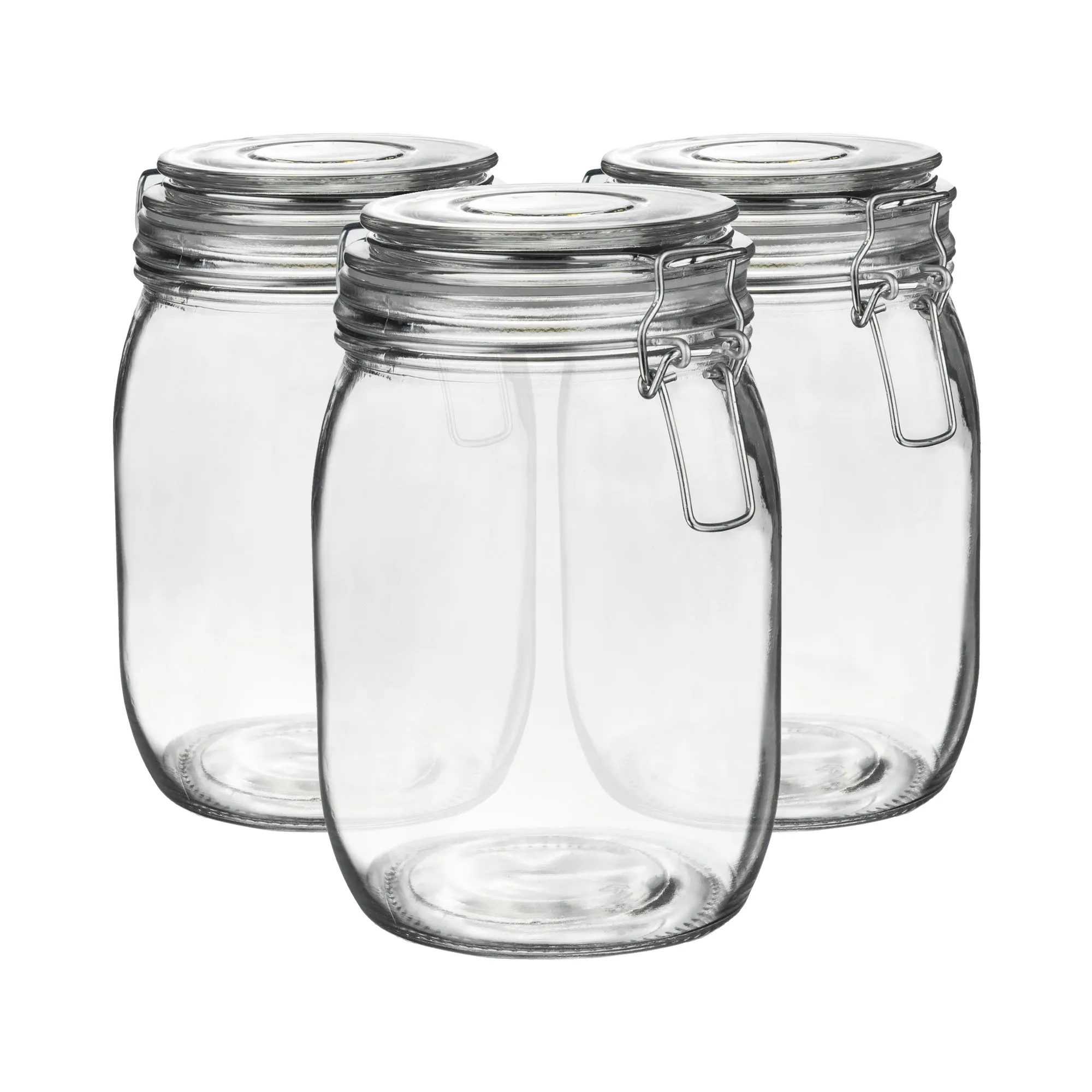 1L Classic Glass Storage Jars - Pack of 3 - By Argon Tableware