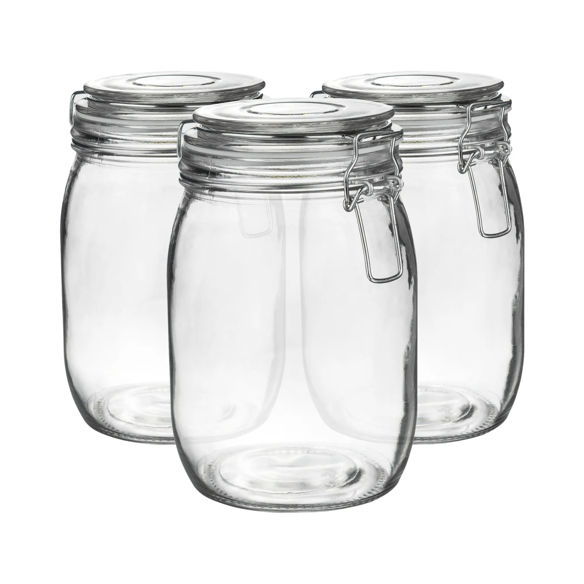 1L Classic Glass Storage Jars - Pack of 3 - By Argon Tableware