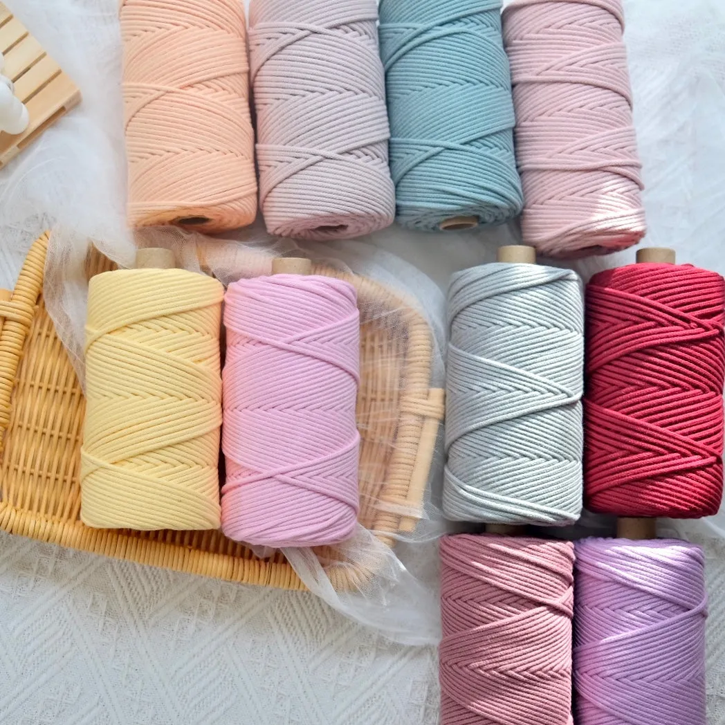 3MM MACRAME BRAIDED - CORED - 37 COLORS