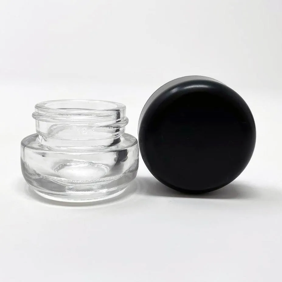 5ml Heavy Bottom Child Resistant Jar with Black Lids