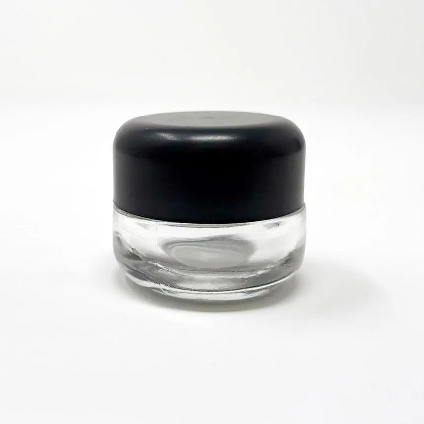 5ml Heavy Bottom Child Resistant Jar with Black Lids