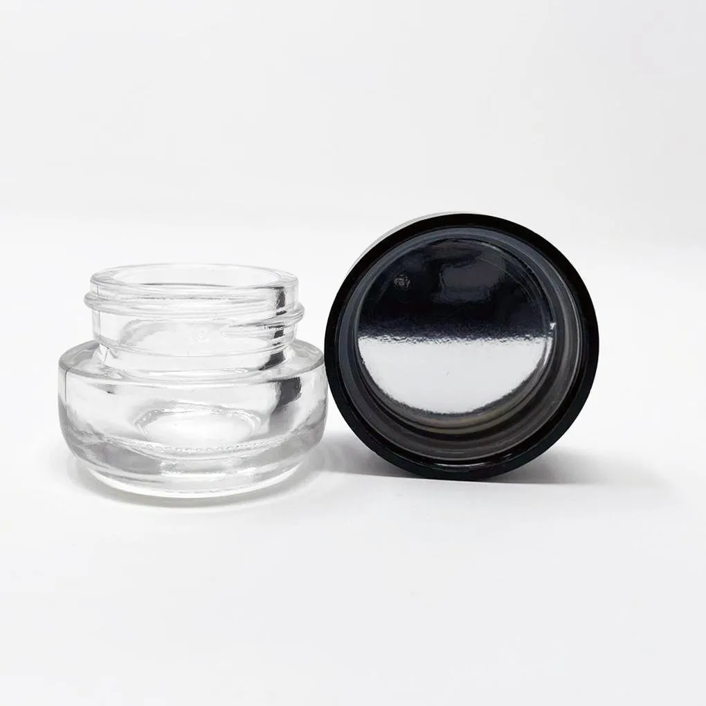 5ml Heavy Bottom Child Resistant Jar with Black Lids