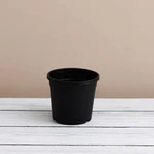 6 inch (15 cm) Grower Round Plastic Pot (Black) (set of 6)