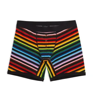 6" Fly Boxer Briefs - Progress Pride Stripes