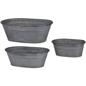 A&B Home Clemson Oval Metal Tubs - Set Of 3