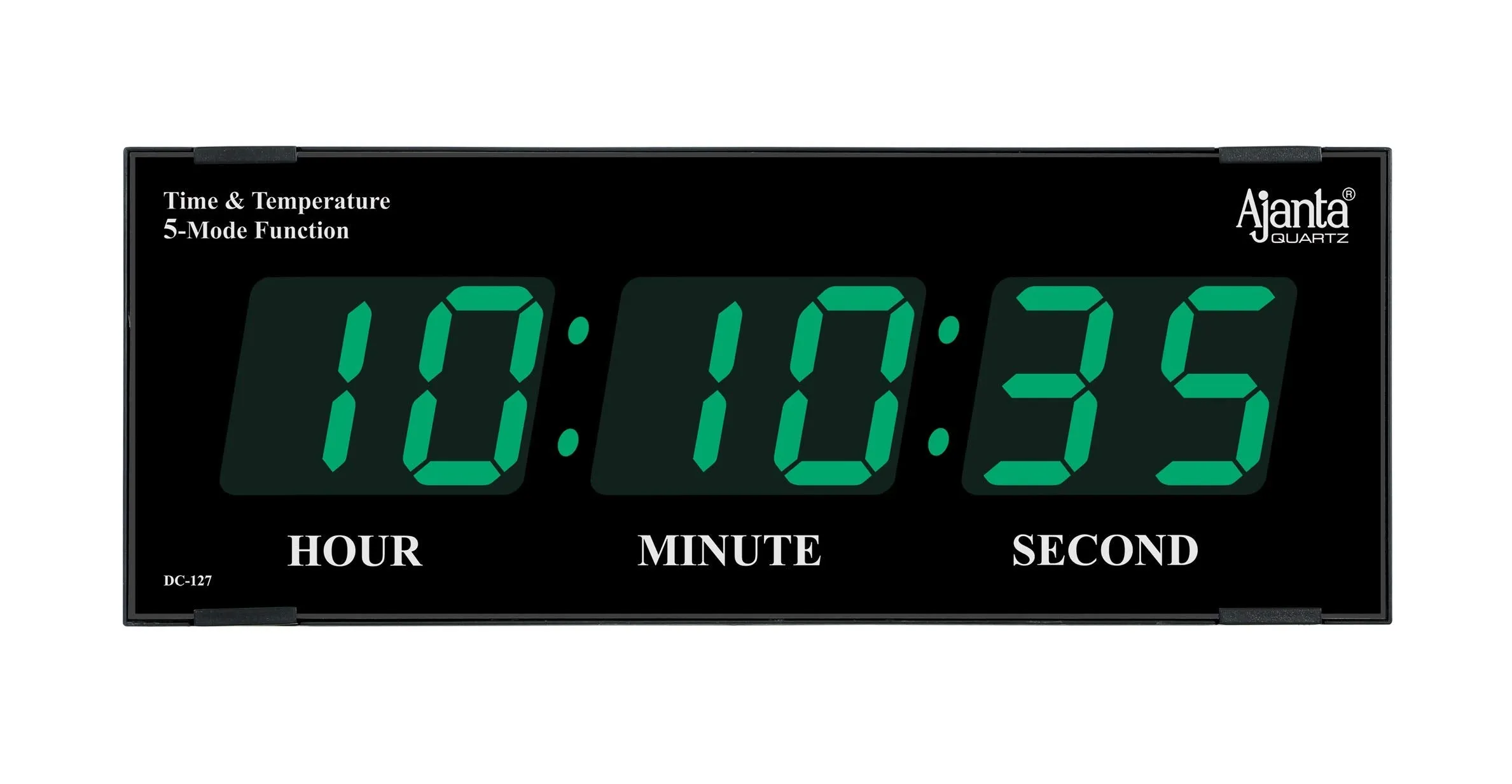 Ajanta Quartz Digital Wall Clock for Home and Office (Green Led_36 X 14 X 3 Cm)(Plastic)