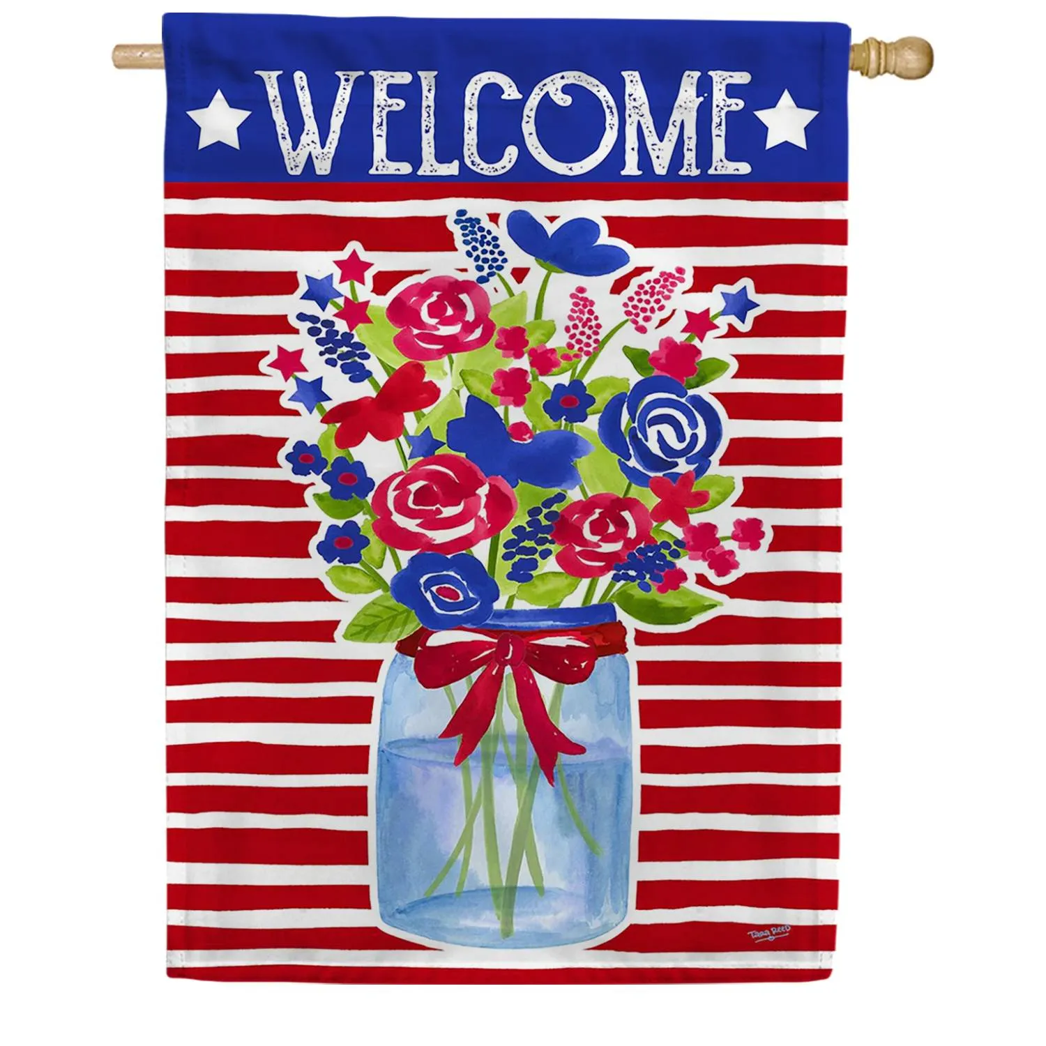 America In Bloom House Flag