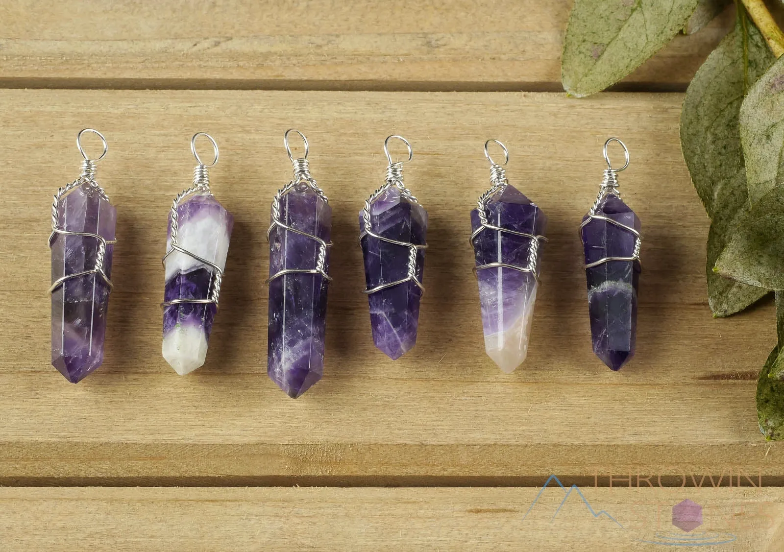 AMETHYST Crystal Pendant - Wire Wrapped Crystal Necklace, Crystal Points, Birthstone, Handmade Jewelry, E0141