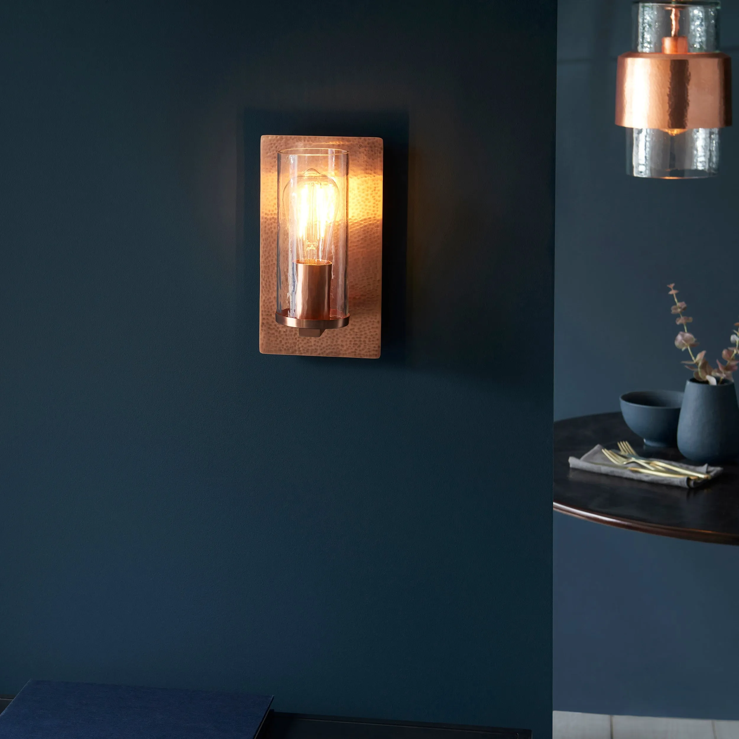 Amos Cattelan Wall Light Hammered Copper