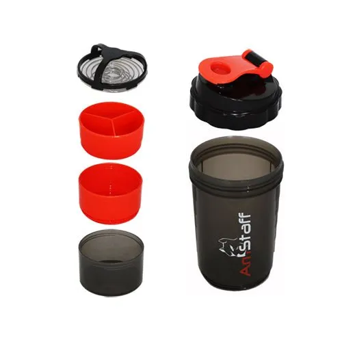 AmStaff Fitness Shaker Bottle with 2 Storage Jars