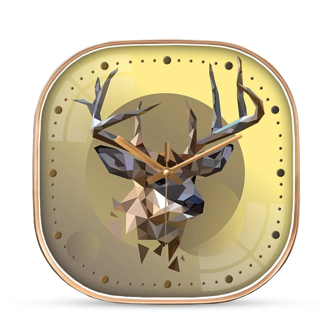 Angular deer wall clock