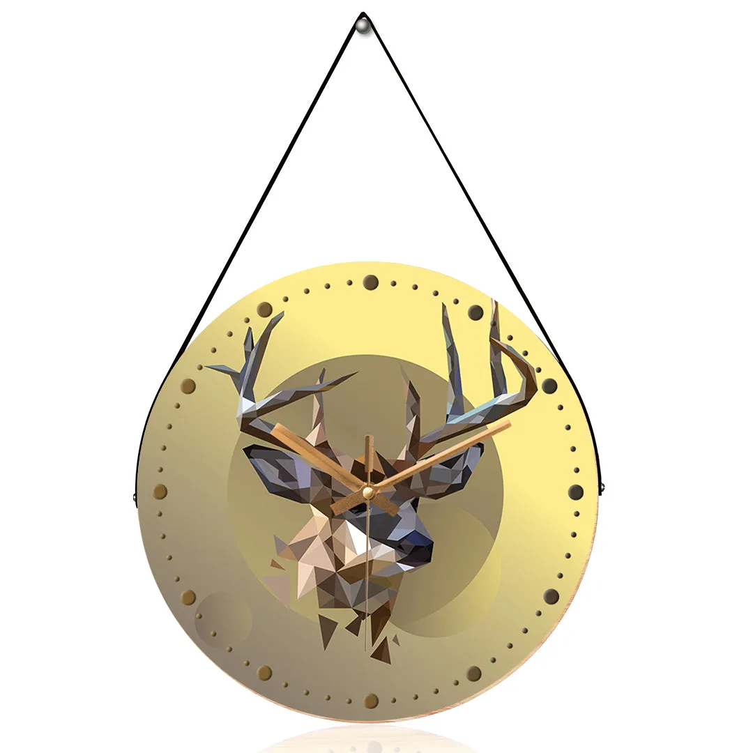 Angular deer wall clock