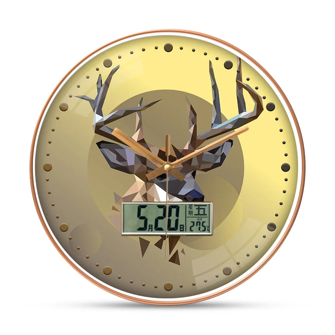 Angular deer wall clock