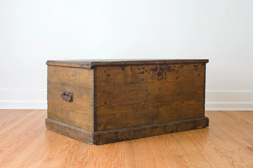 Antique English Pine Trunk