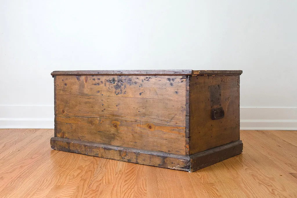 Antique English Pine Trunk