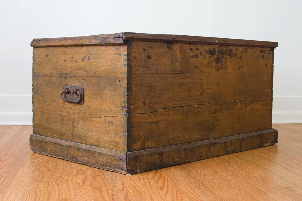 Antique English Pine Trunk