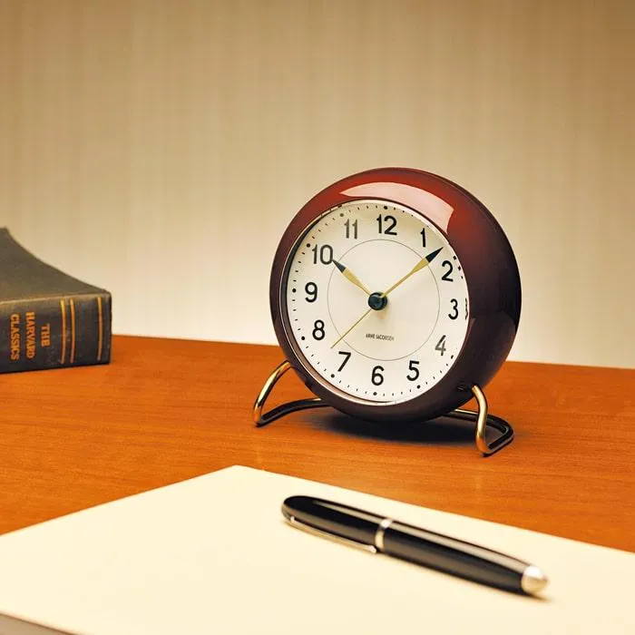 Arne Jacobsen Station Table Clock, Ø: 4.3"