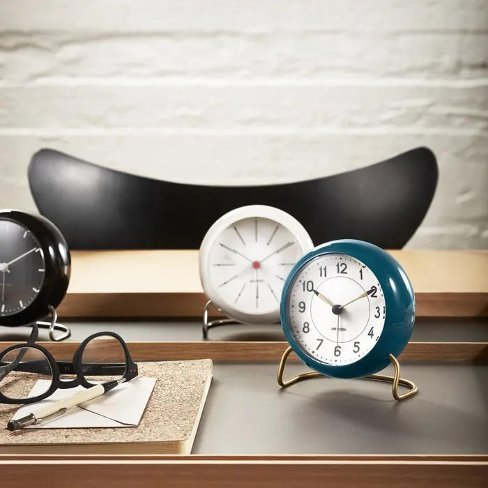 Arne Jacobsen Station Table Clock, Ø: 4.3"