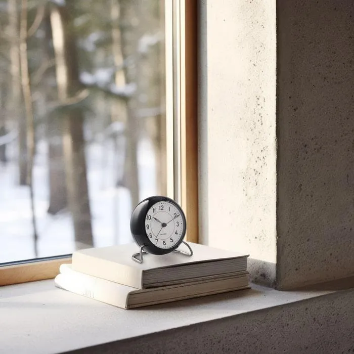 Arne Jacobsen Station Table Clock, Ø: 4.3"