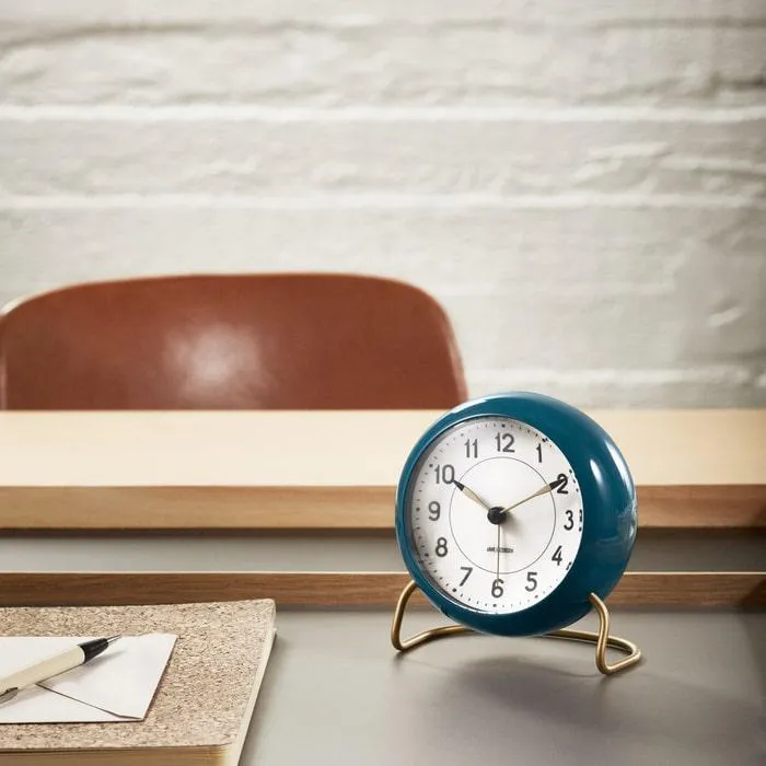 Arne Jacobsen Station Table Clock, Ø: 4.3"