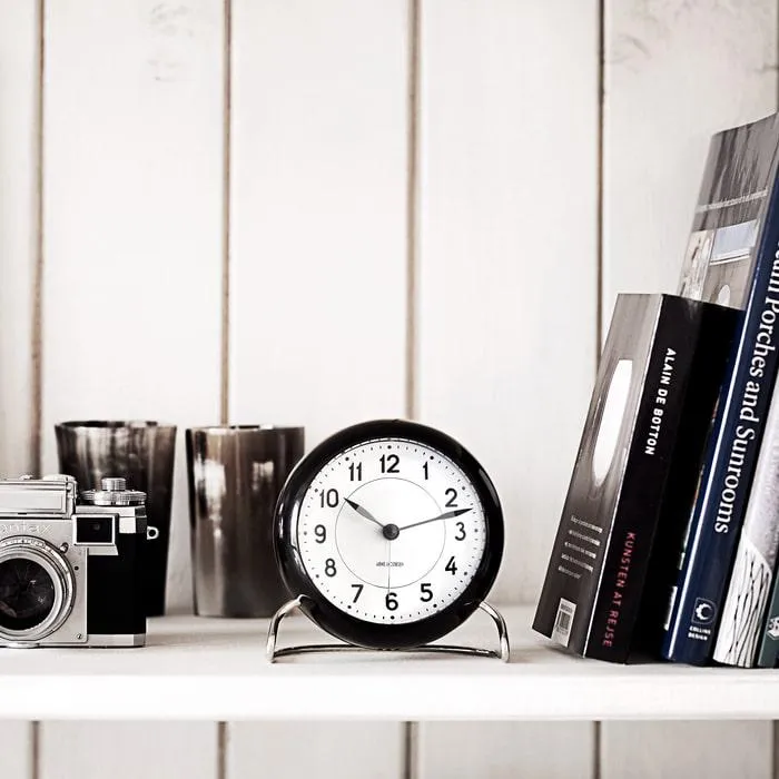 Arne Jacobsen Station Table Clock, Ø: 4.3"