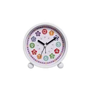 ATORSE® Table Clock with Night Light Non Ticking Silent for Nightstand Study Home Style E