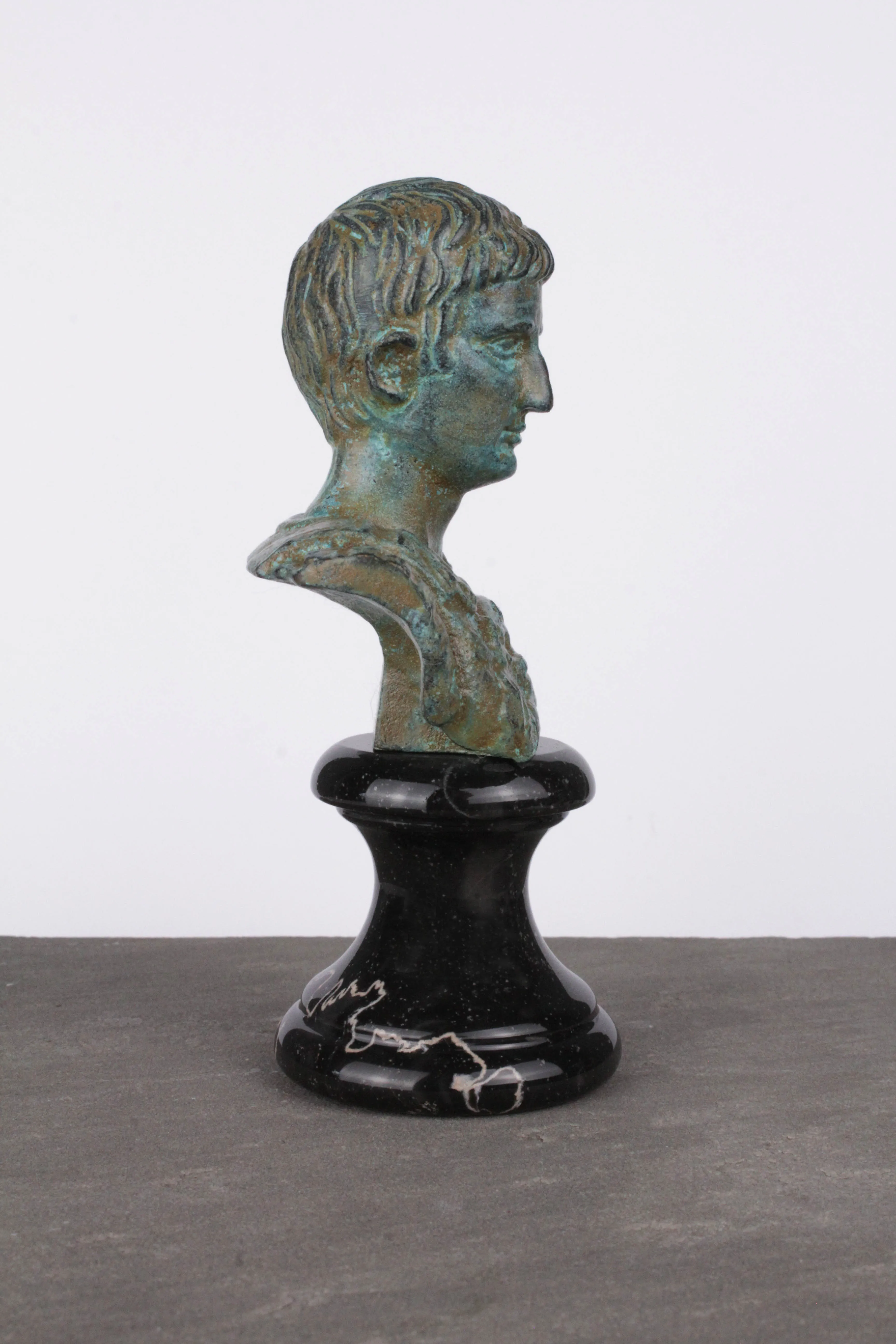 Augustus Caesar Bust (Green Bronze)