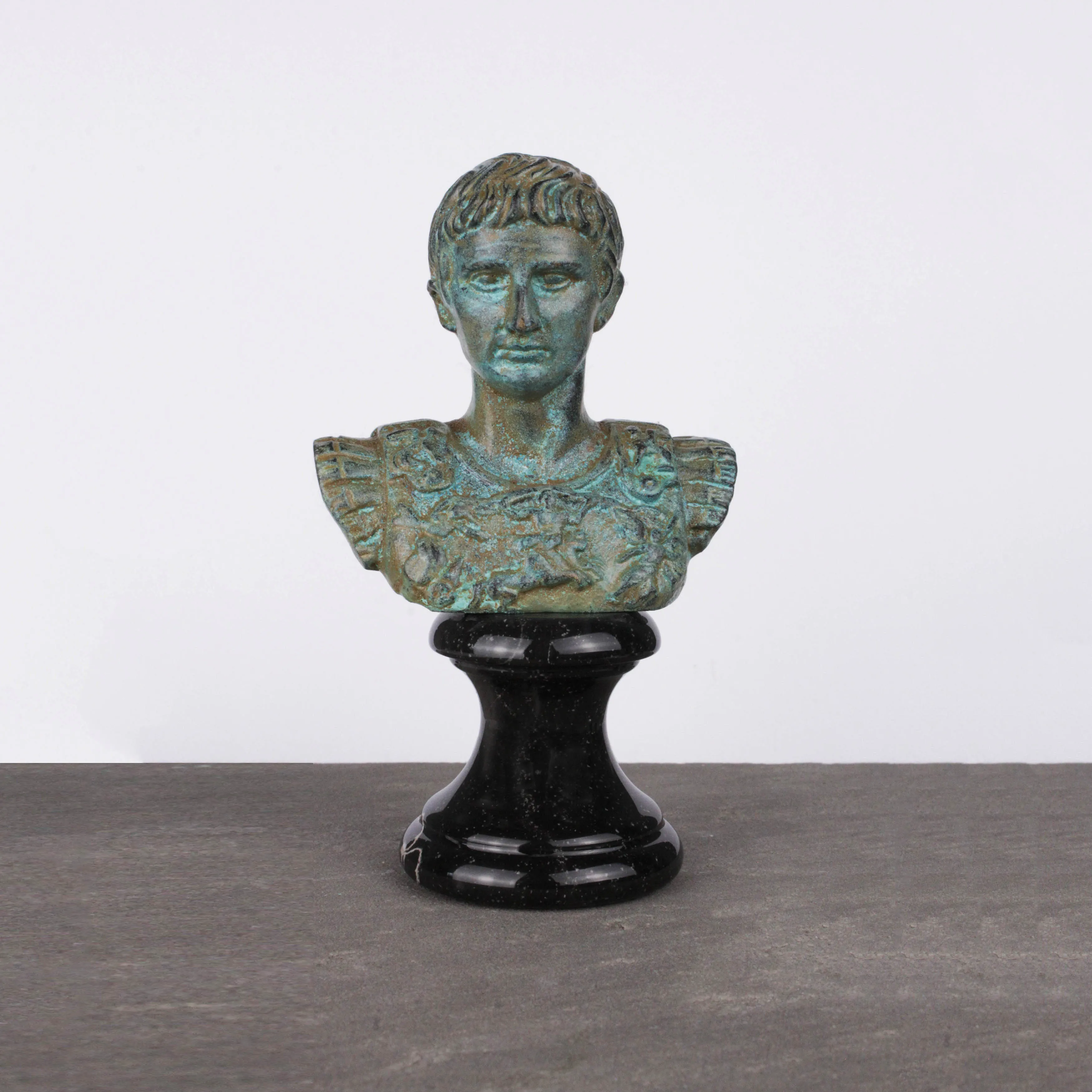 Augustus Caesar Bust (Green Bronze)