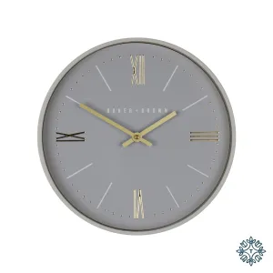 Baker and brown grey clock 30cm