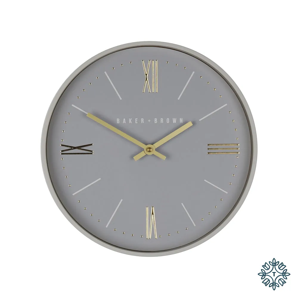 Baker and brown grey clock 30cm