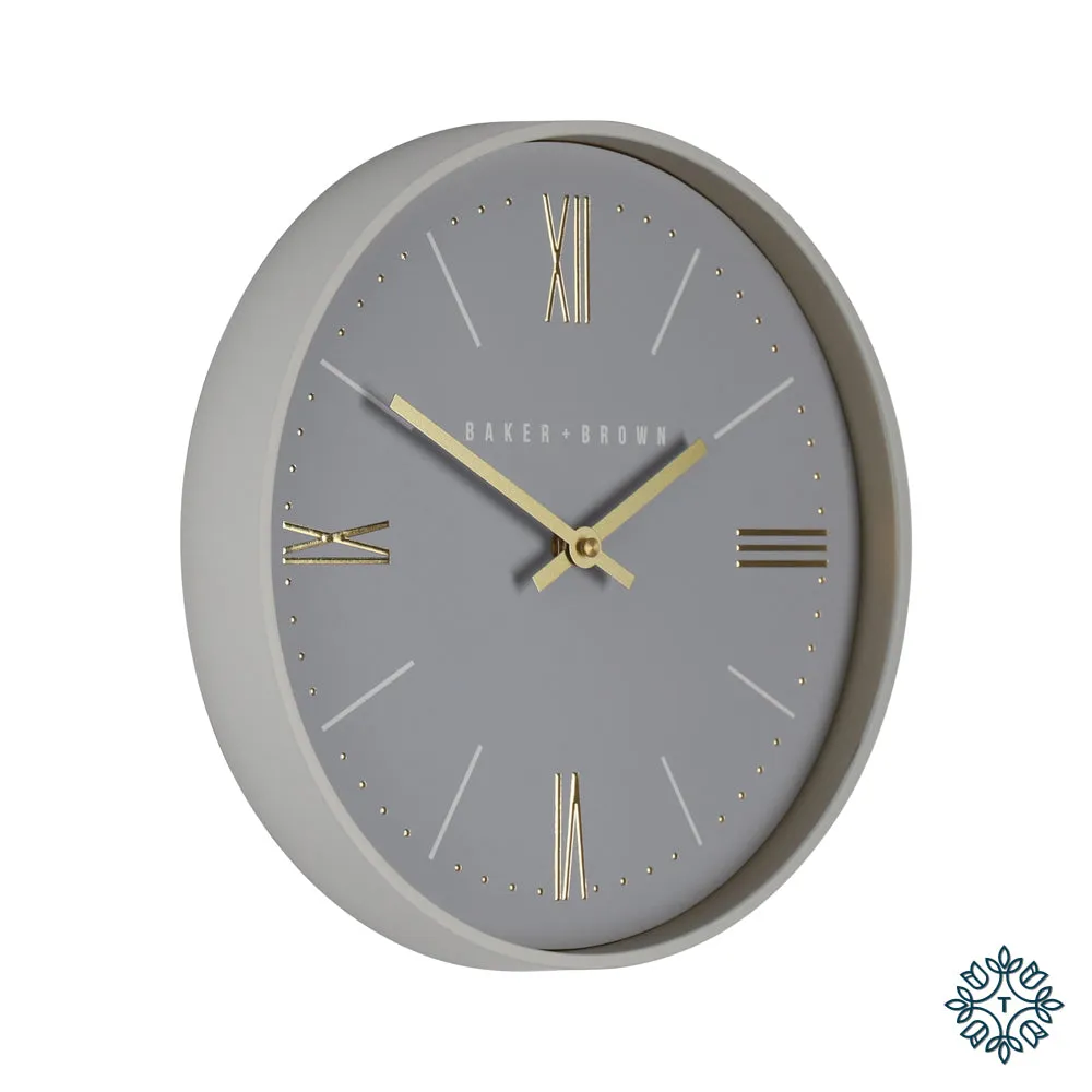 Baker and brown grey clock 30cm