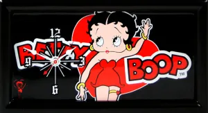 Betty Boop Black License Plate Clock