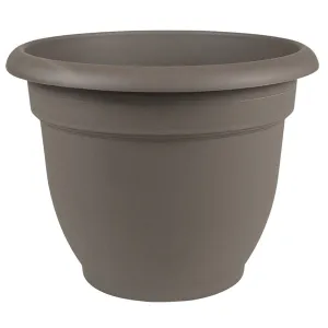 Bloem Ariana AP1660 Self-Watering Planter, 16 in Dia, 17-3/4 in W, Round, Plastic, Peppercorn