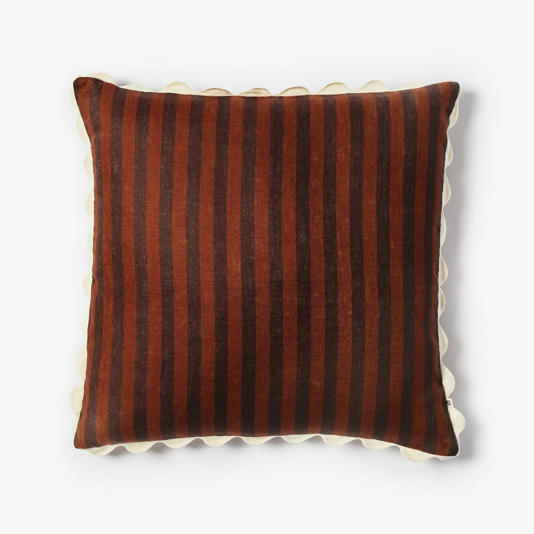 Bonnie & Neil Thin Stripe Chocolate Cushion 60cm