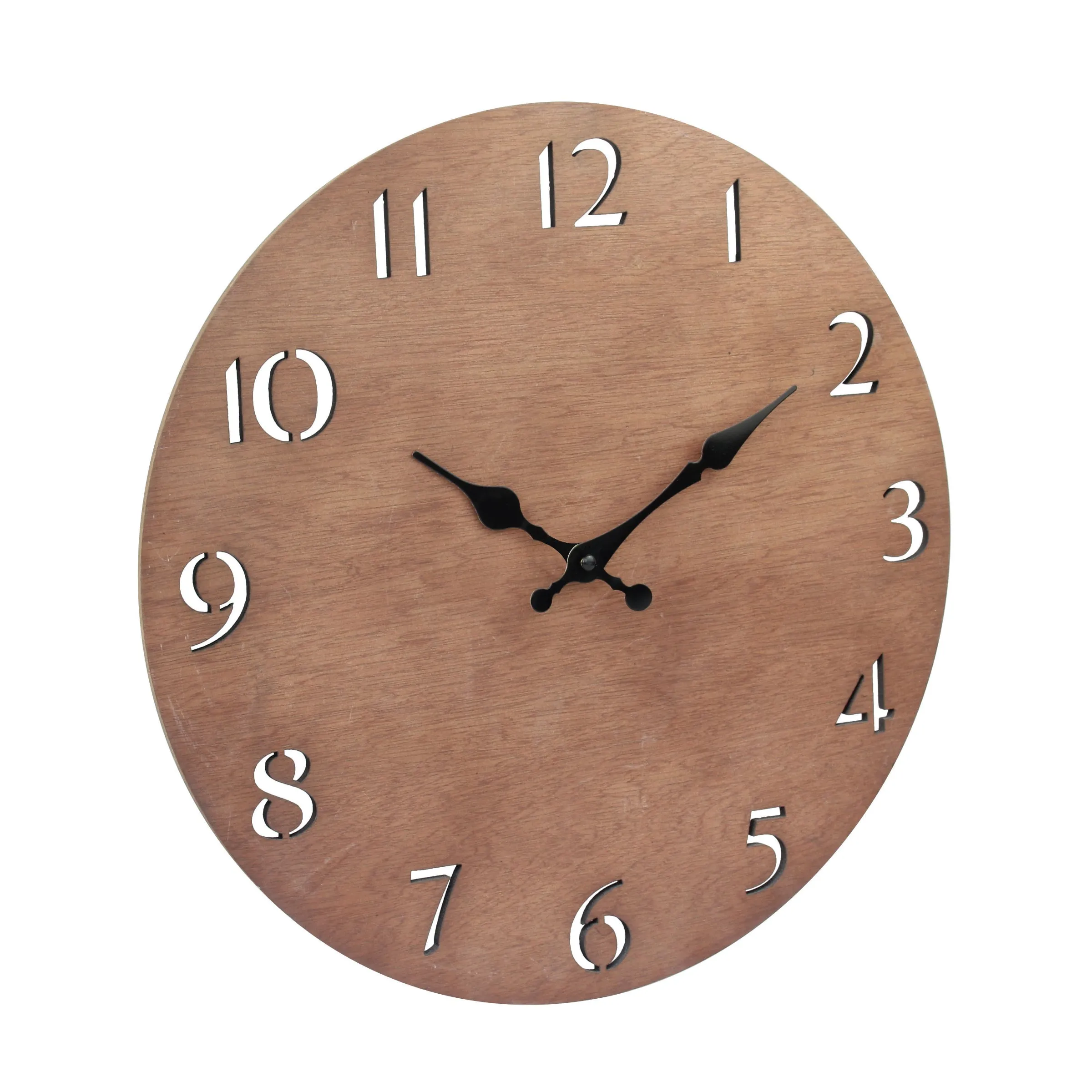 Brown Natural Wood Wall Clock - 14 Inch (WS)