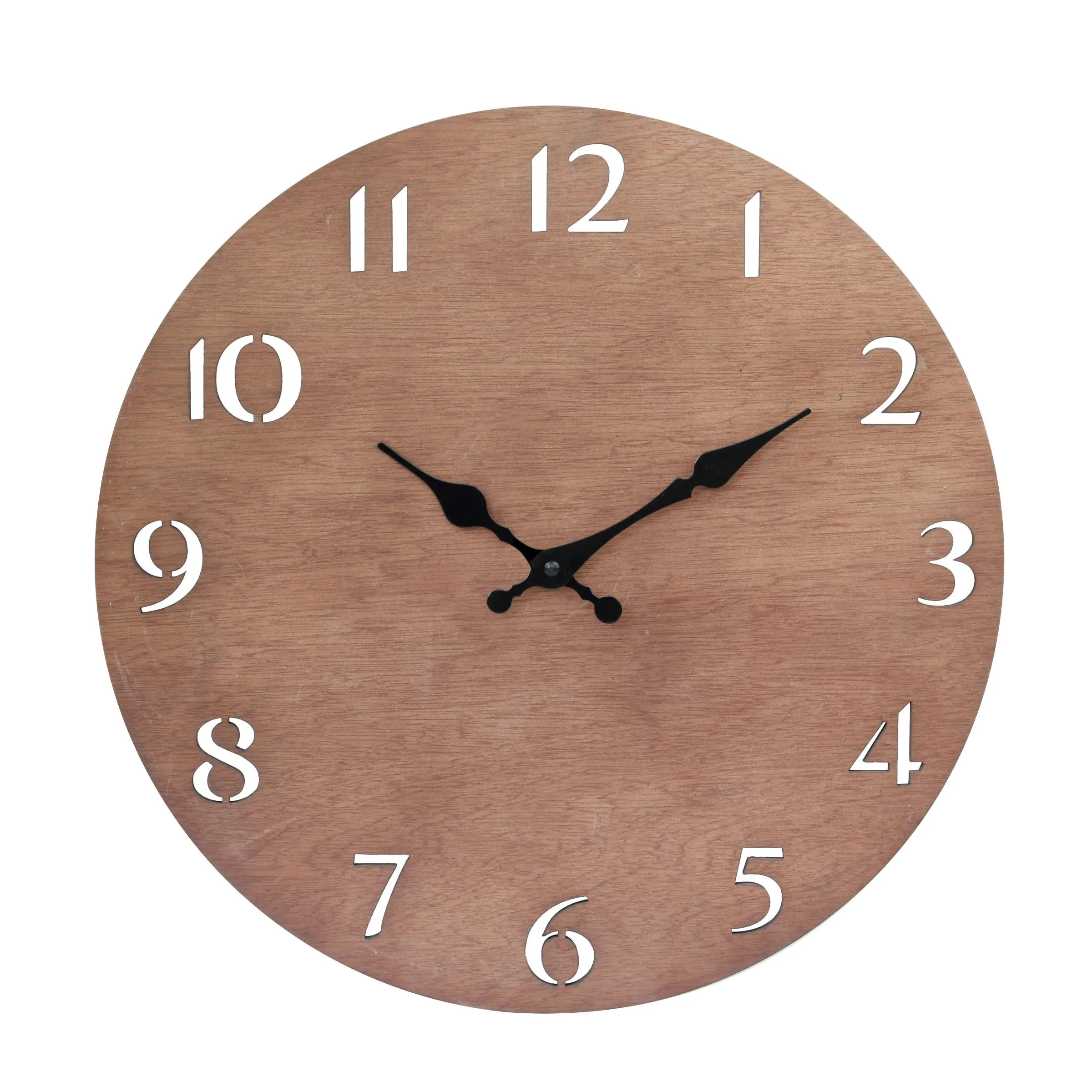 Brown Natural Wood Wall Clock - 14 Inch (WS)