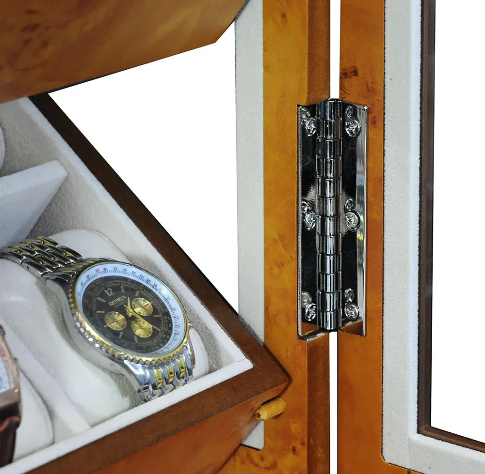 Burl Wooden Watch Cabinet for 18 watches