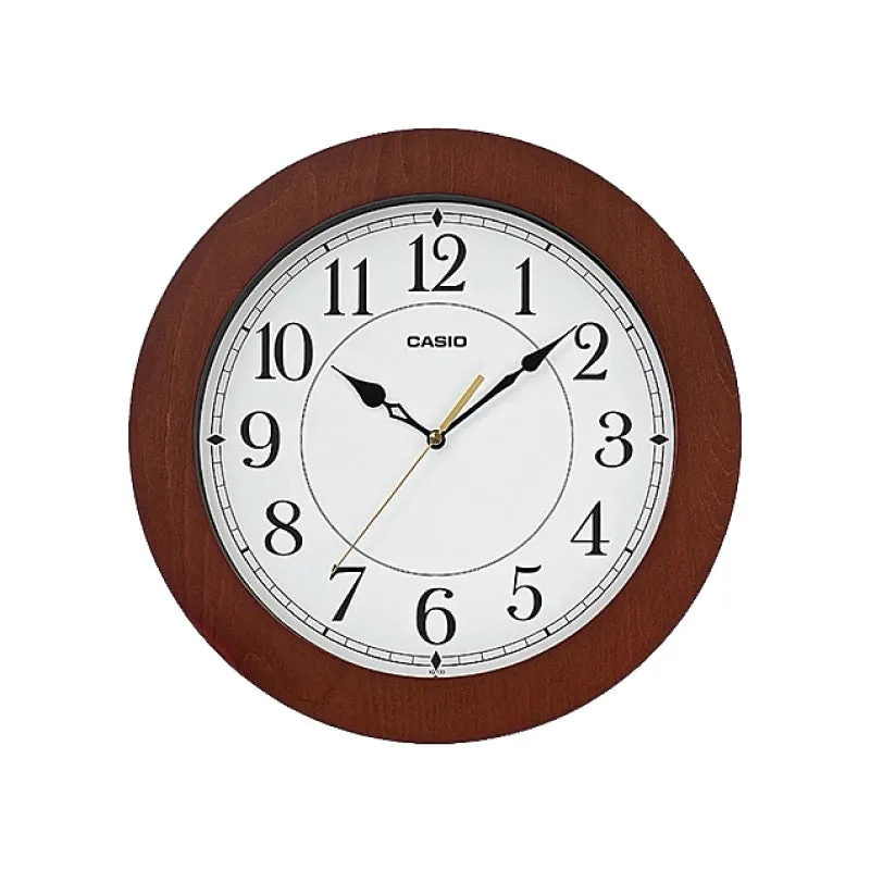 Casio Brown Resin Wall Clock IQ133-5D IQ-133-5D IQ-133-5 (LOCAL BUYERS ONLY)