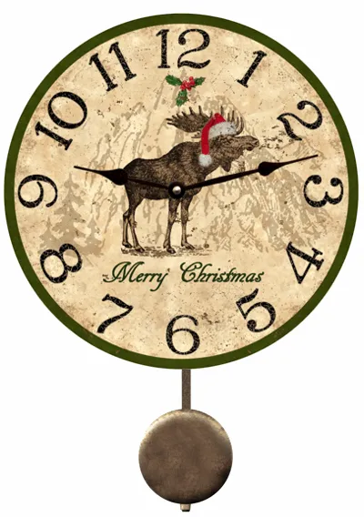 Christmas Moose- Merry Christmas Moose Clock