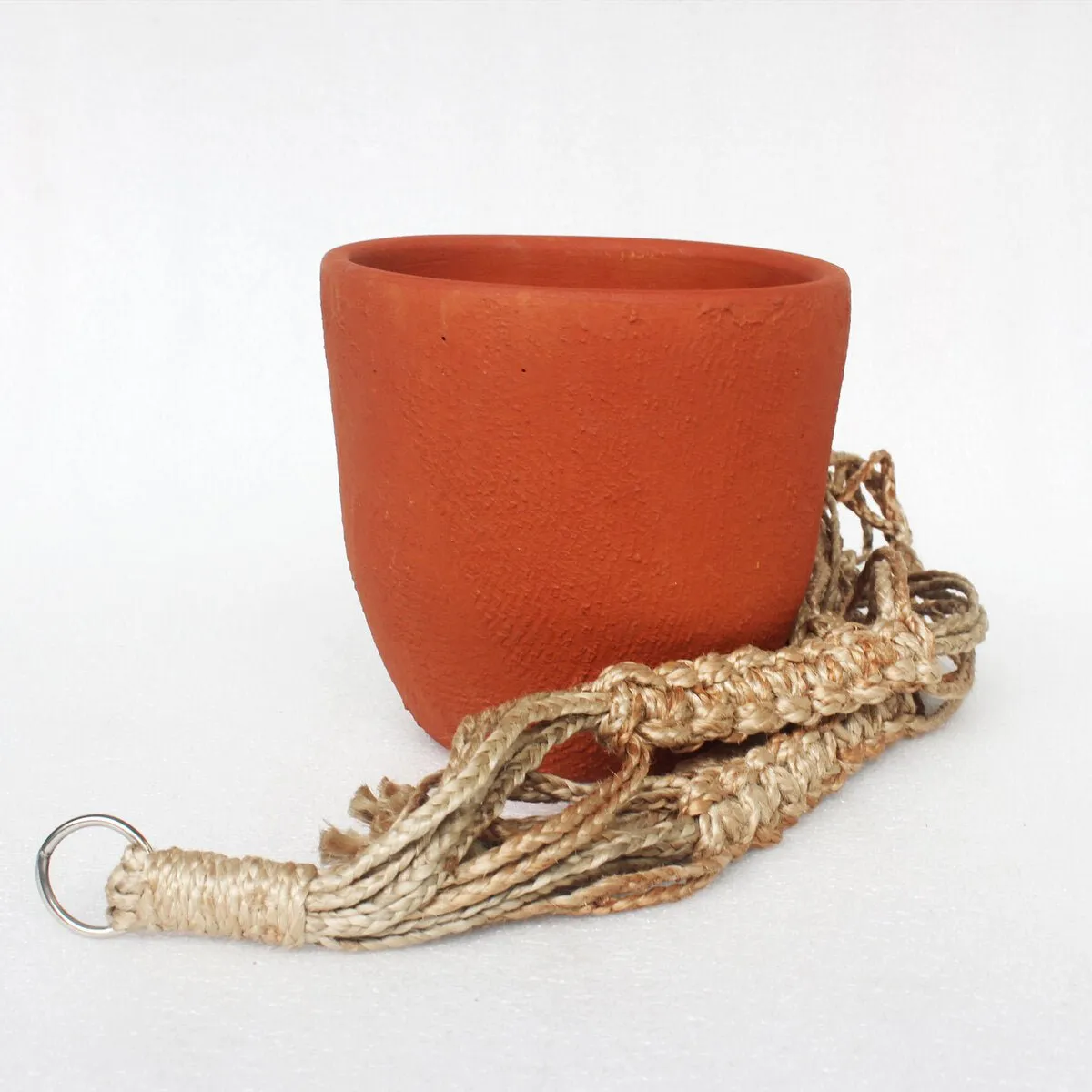 Classic Terracotta Planter with Jute Macrame Hanger Design 4