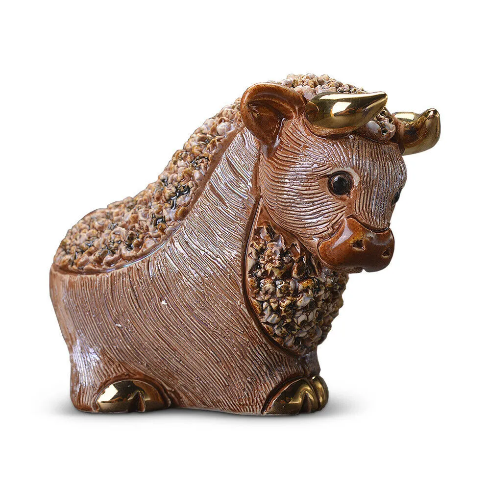 De Rosa Confetti Design Brown Bull Figurine