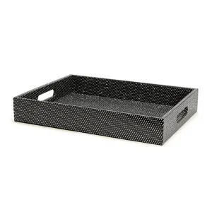 Diamonds Rectangular Tray with Handles Black