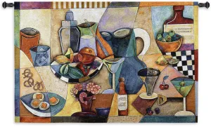 Drinks Wall Tapestry by Jennifer Bonaventura© - Wine, Culinary Motif