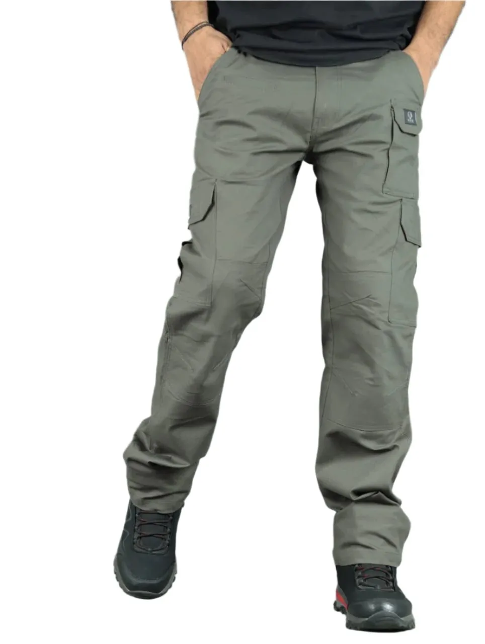 Durable and stylish cotton with multiple pockets Cargo (OLIVE GREEN). BY WALKOUTWEAR