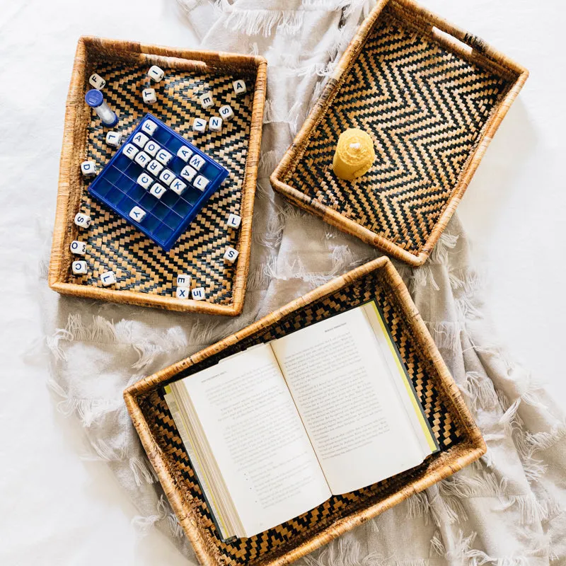 Eco-Chic Nesting Trays: Banana Leaf Beauty for Serving, Storage & More (Set of 3)