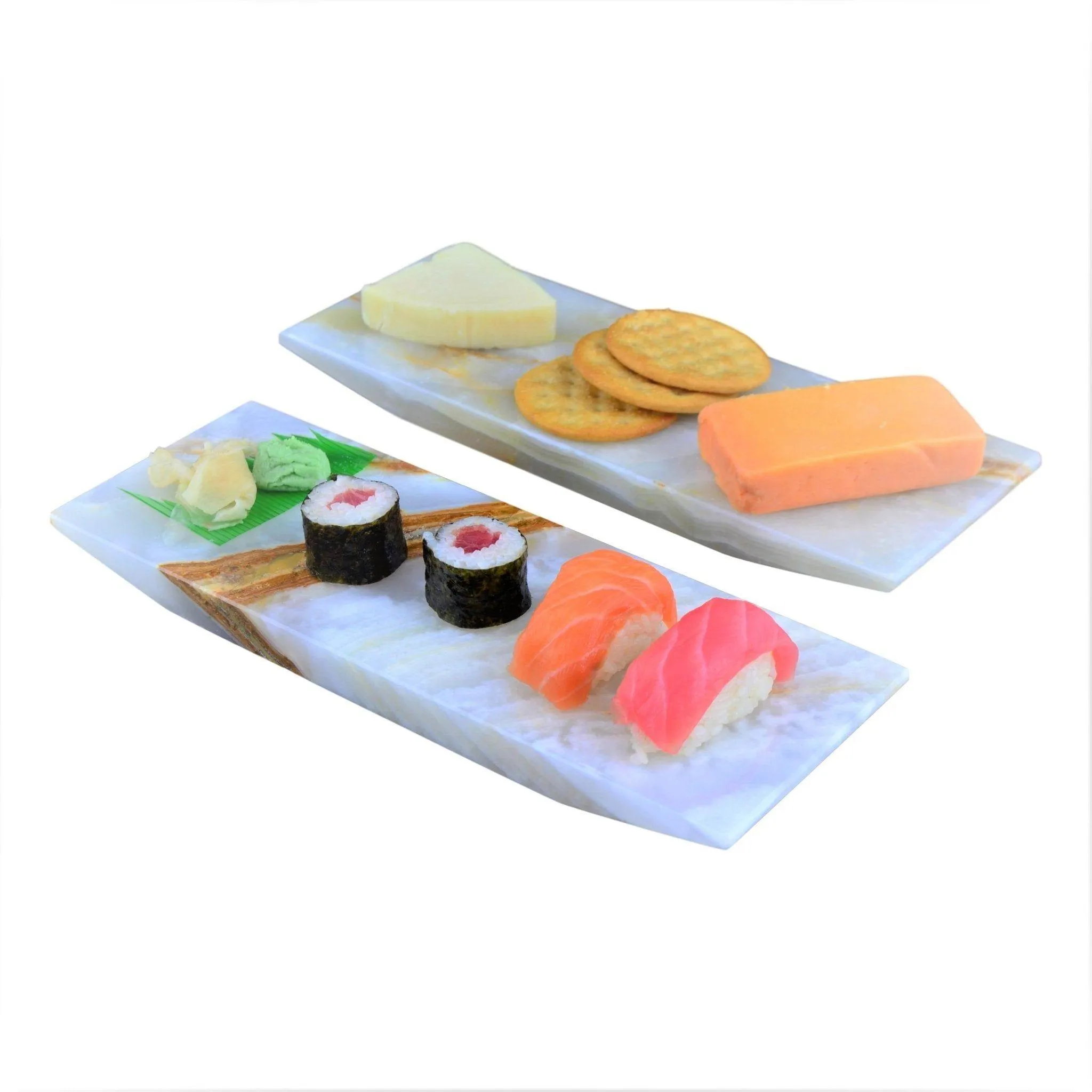 Elegant White Onyx Hors D'oeuvres Serving Trays