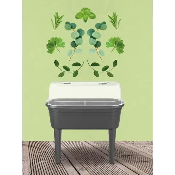 Elho Florus Grow Table Set (Includes Protective Lid) - 78cm x 37cm - Available in Green & Grey