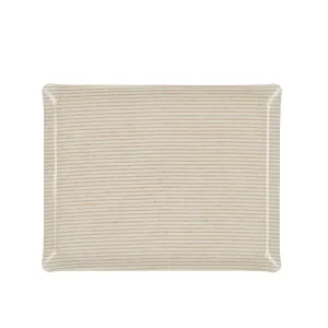 Fabric Tray Large Stripe Beige and White